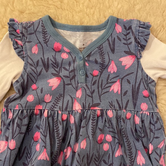 TEA Collection Blue & Pink Floral with ruffled shoulders, 3T - Picture 5 of 7